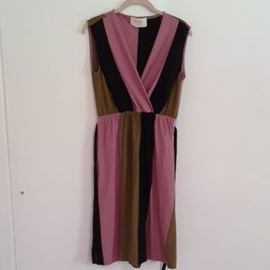 Faux wrap sleeveless dress